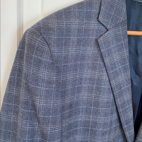 Nautica Wool Silk Blue plaid blazer coat men’s Grandpacore preppy academia - Picture 4 of 14
